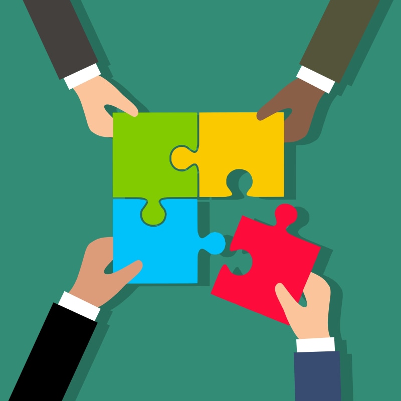 strategy, jigsaw, like, people, adult, silhouette, hand, partnership, human body part, success, red, unity, illustration, connect, cooperation, expertise
