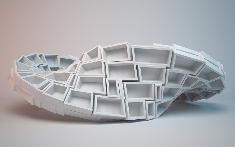 Mobius strip, shape, geometric shape, pattern, indoors, creativity, white background, white, copy space, 1080P, gradient, spiral, maze, studio shot, cube