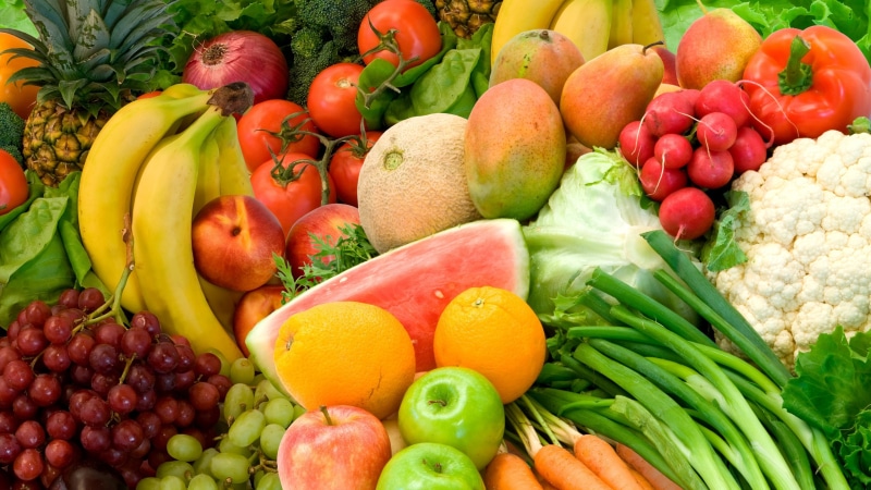 food, abundance, 4K, tomato, vegetable, variation, no people, variety, ripe, fruit, tropical fruit, orange, large group of objects, food and drink, banana