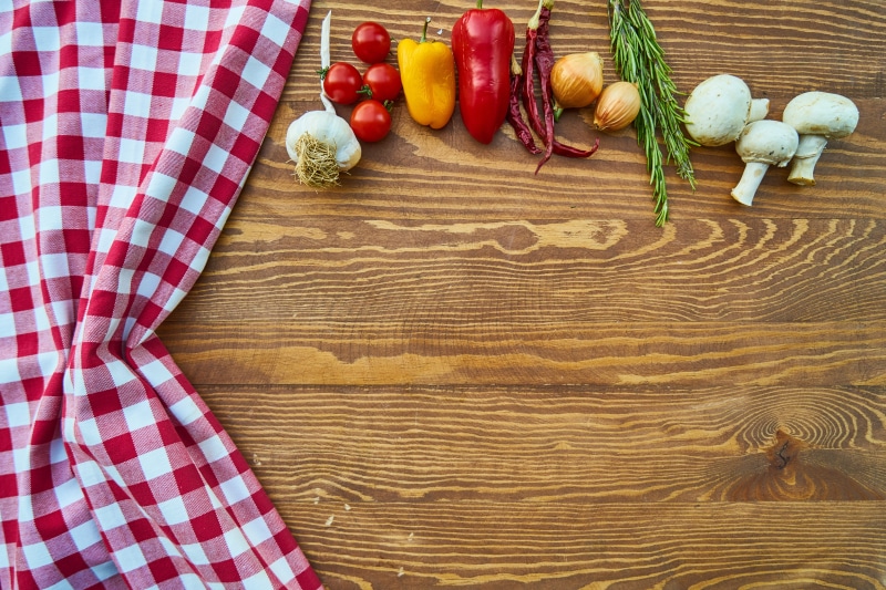high angle view, macro, wood - material, diet, beautiful, onion, organic, horizontal, reasons, food, wellbeing, tablecloth, still life, healthy eating