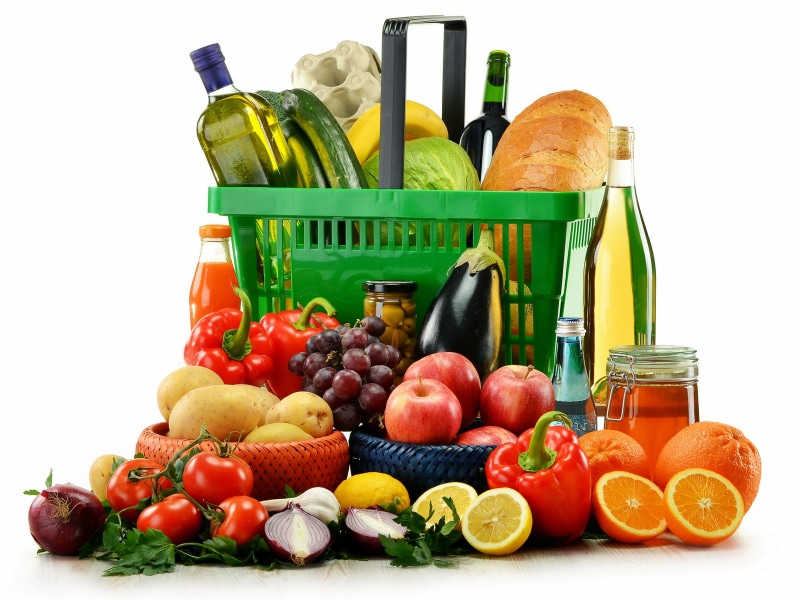 fruits, bottle, juice, bread, merchandise, vegetable, store, wellbeing, grape, food And Drink, still life, kiwi - Fruit, red, indoors, studio shot, vegetables