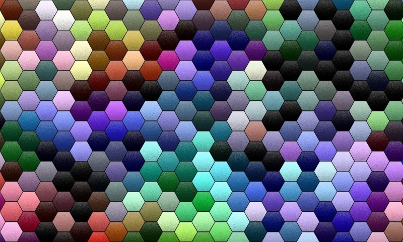 indoors, large group of objects, close-up, geometric Shape, Hexagon, cell, 1080P, full frame, magnification, circle, repetition, multi Colored