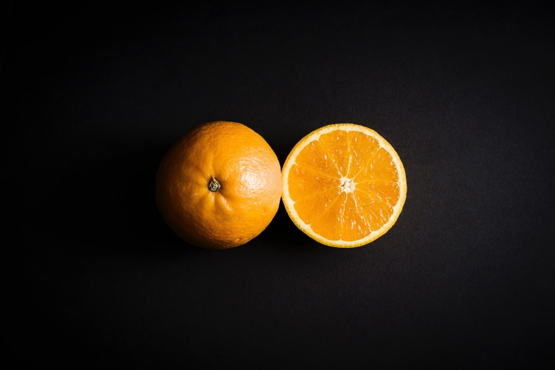 minimal, black background, wellbeing, no people, slice, tangerine, vitamin c, minimalistic, Orange, orange Color, yellow, healthy Eating, still life, cross Section