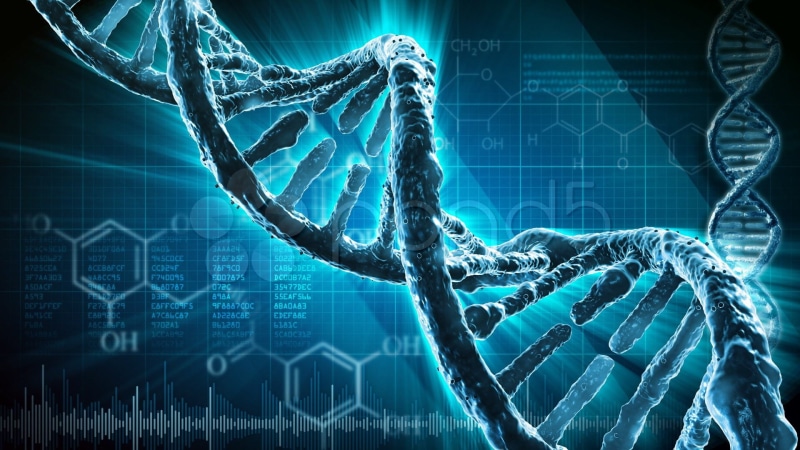 3 d, molecule, illustration, pattern, dna, abstraction, blue, 1080P, psychedelic, genetic, structure