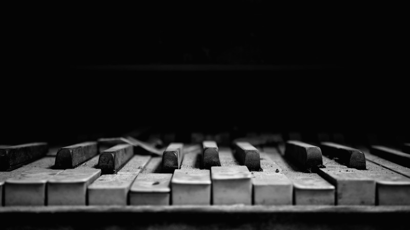 1080P, hd, bw, gray, keys, black, piano, music