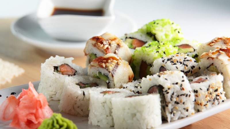 wellbeing, nutrition, eat, tray, no people, dish, garnish, asian food, parsley, asian, crockery, diet, food and drink, health, rice - food staple, dinner