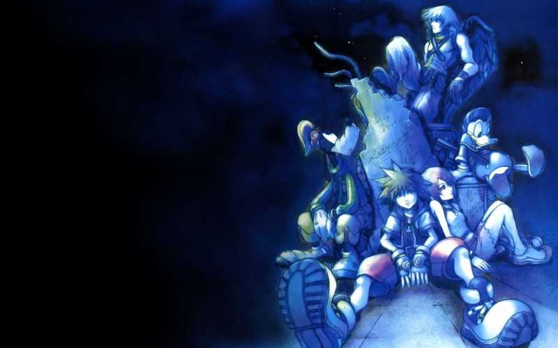hearts, x, art, games, hd, Kingdom Hearts, Blue, video, 720P, kingdom