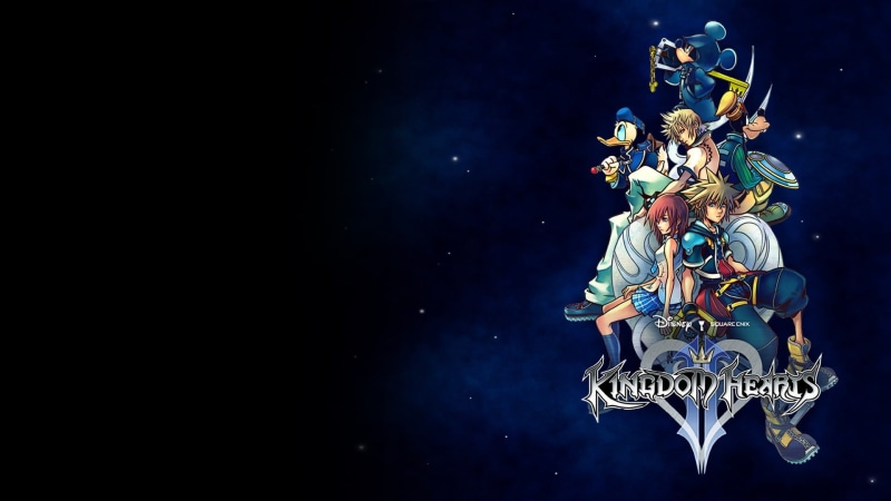 Kingdom Hearts, 1080P, indoors, digital composite, human representation, studio shot, blue background, black background, smoke - physical structure
