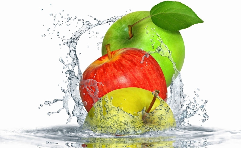 Splashing, high-speed photography, white background, close-up, drop, fruit, motion, Food and Drink, no people, green color, green, healthy eating, impact