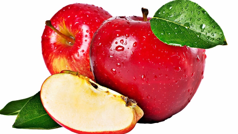 nature, no people, indoors, plant part, white background, studio shot, shape, healthy eating, freshness, wellbeing, apples, vegetarian food, water drops