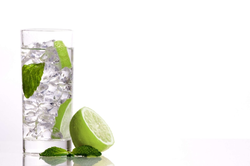 household equipment, green color, cold, alcohol, glass, nature, cool, mint, cocktail, juice, cut out, indoors, citrus fruit, citrus, leaf, lime, close up