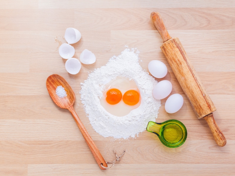 pasta, egg Yolk, household equipment, 4K, rolling, tagliatelle, wood - Material, flour, pin, making, preparing, organic, food and drink, fettuccine, kitchen