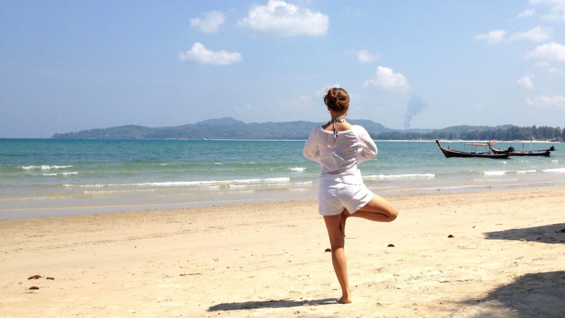 casual clothing, meditating, sky, peaceful, body, leisure activity, harmony, daytime, lifestyle, nature, sand, relaxation, position, young, horizon over water
