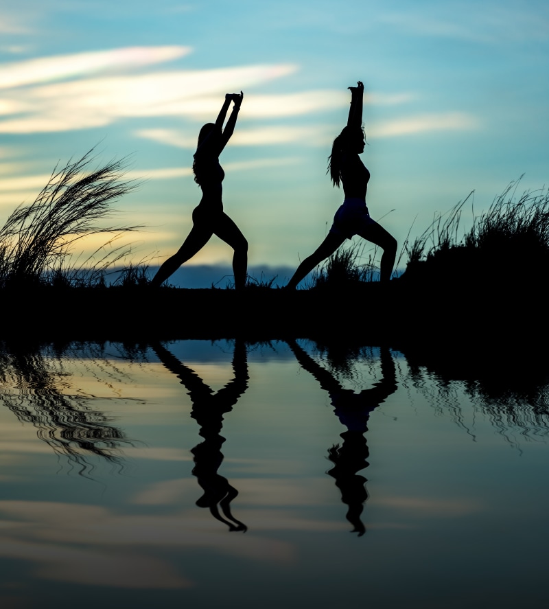 exercising, copy, concept, reflection, water, full, skies, relax, exercise, yoga, shadow, aerobics, lake, body, caucasian people, lifestyle, morning, gymnastic