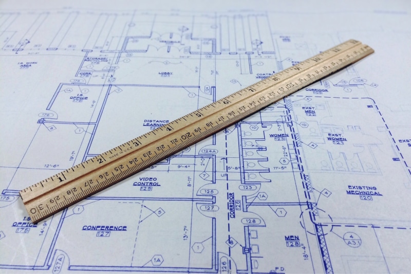 paper, instrument of measurement, blueprint, still life, indoors, pencil, planning, number, design, close-up, ruler, construction Industry, floor, plan