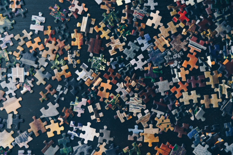 leisure activity, high angle view, jigsaw piece, design, indoors, backgrounds, pattern, full frame, pieces, creativity, 4K, multi colored, abundance, puzzle