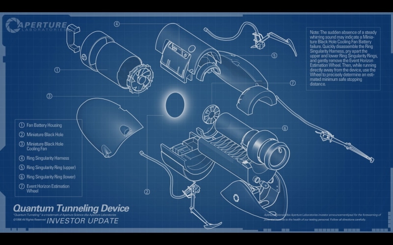 1080P, blueprints, Portal (game), Aperture Laboratories, Portal Gun