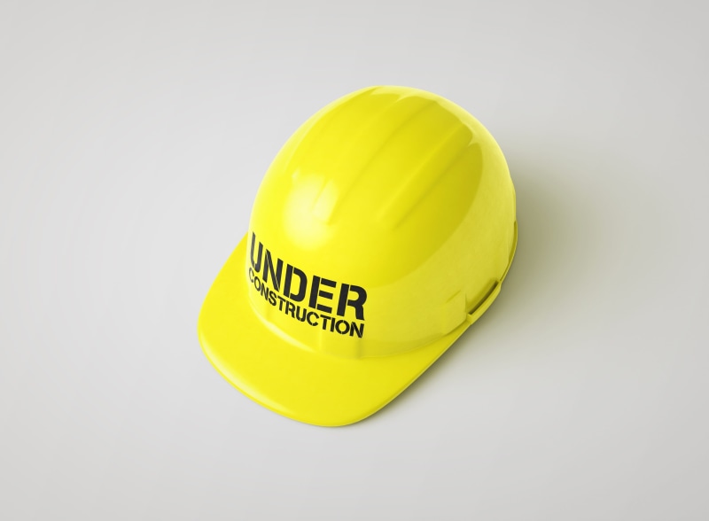 page, build, website, protection, work helmet, activity, site, yellow, object, computer, white, technical, attention, street, white background, path, nobody
