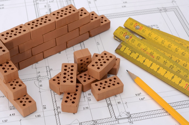 housebuilding, tape measure, pre-project, arrangement, blueprint, architecture, construction industry, single family home, engineer, paper, art and craft