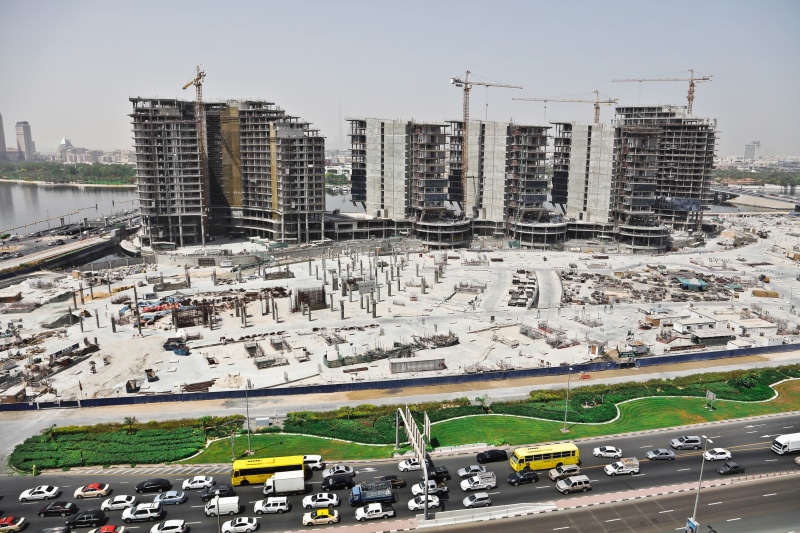 work, concrete, no people, safety, emirates, industry, mode of transportation, design, motor vehicle, urban, car, view, building, Construction, apartment