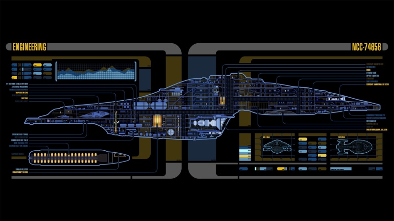 USS Voyager, LCARS, 2K, Star Trek