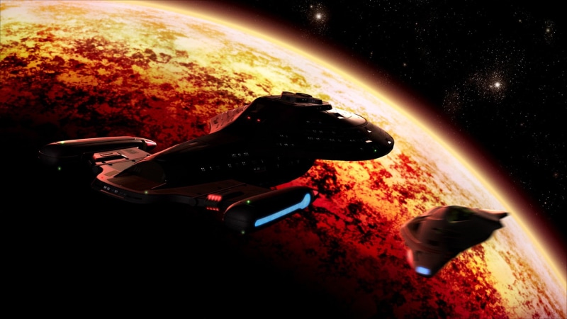 red, USS Voyager, close-up, indoors, technology, Star Trek Voyager, aggression, nature, planet, space, night, warning sign, star - space, planet - space