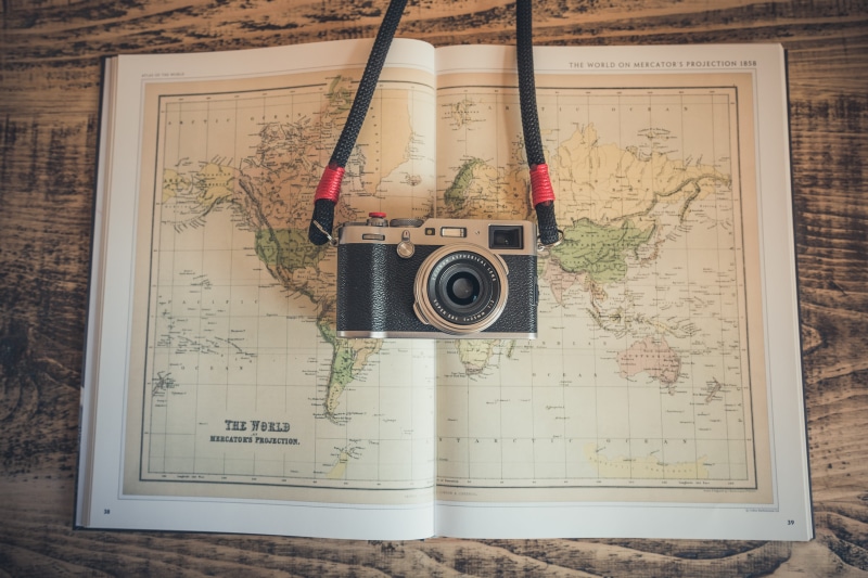 photography themes, text, black, close-up, gray, flat lay, camera, high angle view, man made object, antique, world, globe, open, equipment, reflex camera
