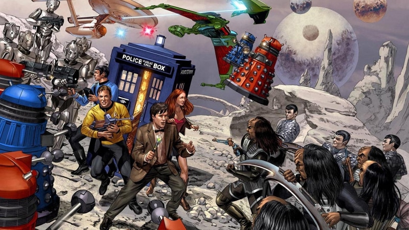doctor, illustration, doctor who, trek, crossover, star trek, star, 1920x1080, funny, 1080P