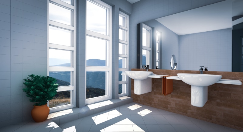 home interior, tiled floor, living room, bathroom, home, bad, gallery, domestic room, presentation, modern, apartment, domestic life, 3d-model, 4K, luxury