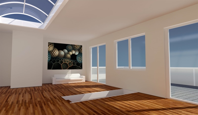 1080P, design, screenshot, three dimensional, real estate, no people, house, living room, 3d model, wood, architecture visualization, room, graphic, the gallery space