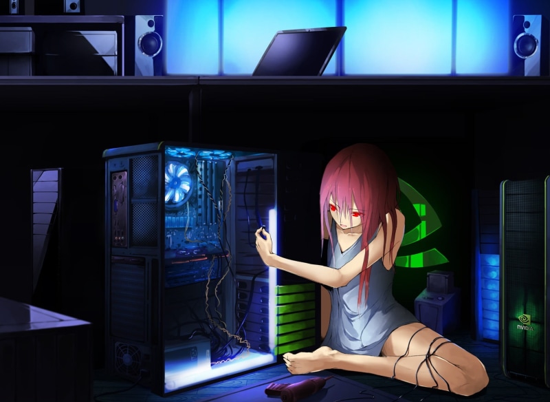 computer, illuminated, indoors, communication, technology, computer network, woman, internet, tower, real people, computer monitor, 720P, repairing, young women
