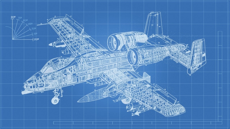 engineering, blueprints, Fairchild Republic A-10 Thunderbolt II, 1080P, airplane, technology, A-10 Thunderbolt