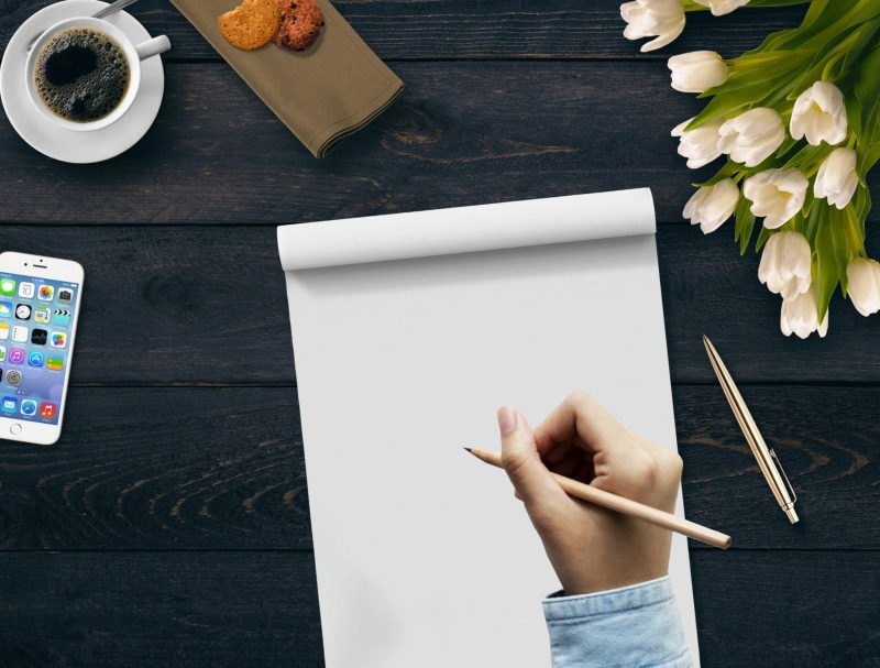 one person, person, napkin, letter traffic, connection, contact, scene, writing pad, pen, bouquet, publication, tulips, pencil, notepad, greetings, cookies