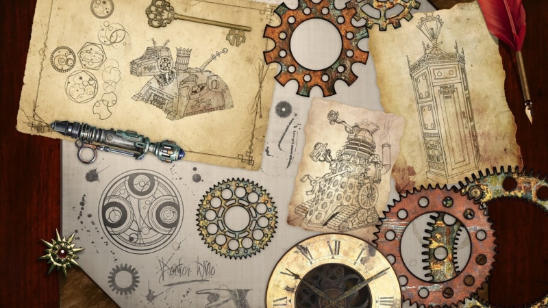 paper, old, instrument of time, history, antique, no people, time, the past, Doctor Who, floral pattern, design, human representation, white, pocket watch