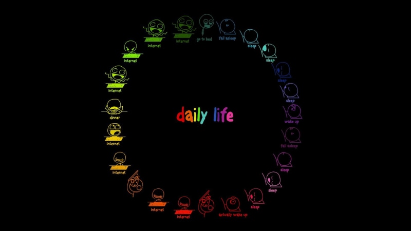 indoors, shape, close-up, night, humor, internet, design, no people, illuminated, western script, communication, life, circle, symbol, text, cut out, neon
