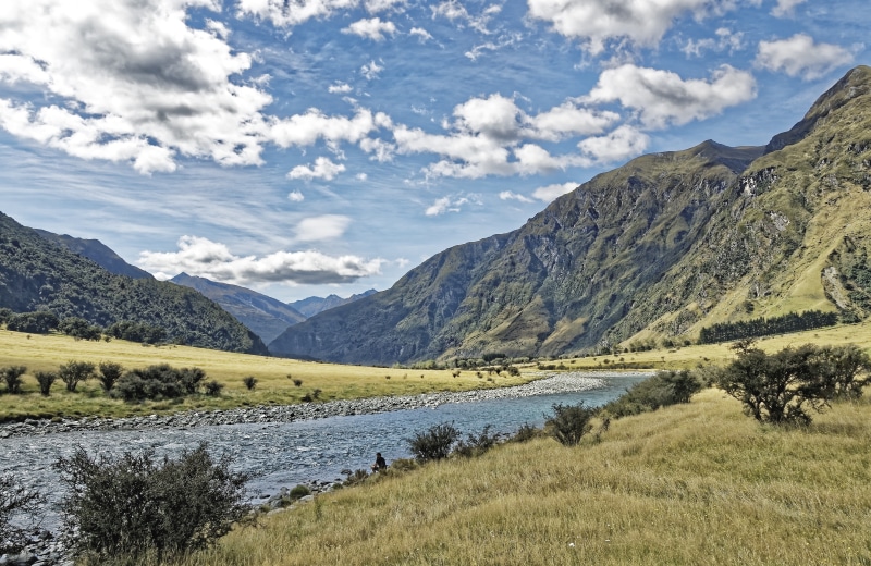 cloud - sky, sky, outdoors, water, idyllic, plant, tranquil scene, south island, landscape, mount aspiring, new zealand, environment, day, no people, mountain range