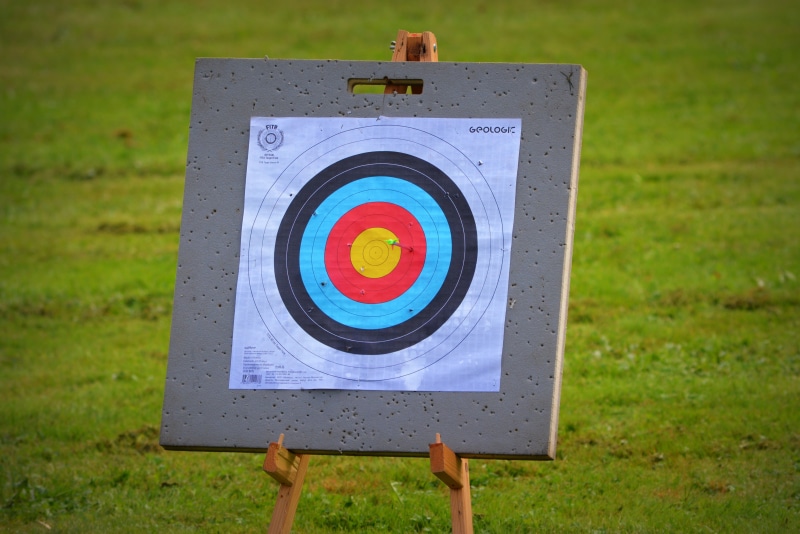 arrow - Bow And Arrow, aiming, brown, no people, compound, 4K, green color, grass, success, geometric shape, target Shooting, focus on foreground, circle
