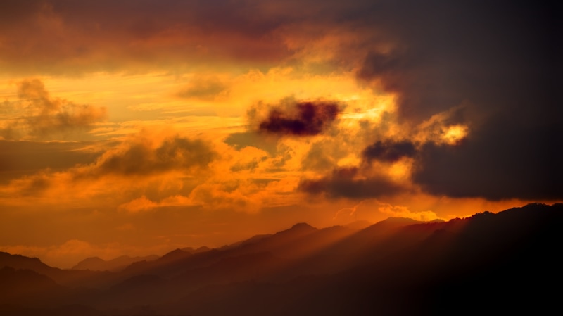 Canon EOS 5D Mark II, sunset, dusk, beauty In Nature, clouds, cloudy, white, nature, dawn, mountain Peak, white clouds, sunrise - Dawn, day, cloud - Sky