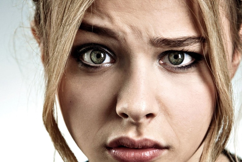 looking at camera, studio shot, young adult, hairstyle, body part, females, human body part, chloe, emotion, blond hair, portrait, Chloë Grace Moretz, eye