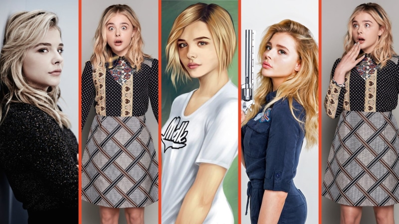 group of people, blond hair, beautiful woman, chloe, mirror, nightlife, Chloë Grace Moretz, clothing, hair, indoors, blonde, hairstyle, standing, portrait