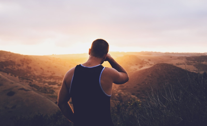 light, peak, nature, sunrise, guy, freedom, man, back, environment, hike, style, one man only, land, outdoors, scenics - nature, landscape, clouds, grass