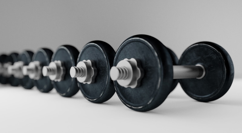 white background, weight, weights, dumbell, gym, fitness, sports equipment, 4K, indoors, training, exercise equipment, barbell, gray, workout, weightlifting