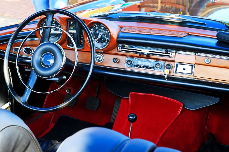 convertible, blue, retro styled, feel of speed, retro, red, control panel, land vehicle, macro, devices, bokeh, mode of transportation, car interior