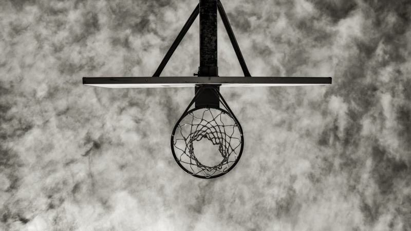 shape, symmetry, nets, no people, day, sky, silhouette, basketball hoop, architecture, cloud - sky, monochrome, simple, competition, net - sports equipment
