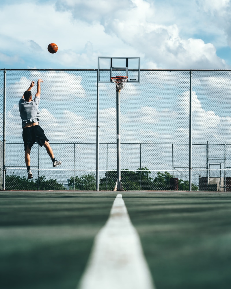 5K, day, court, playing, determination, motion, outdoors, full length, shooting, nba, ball, streetball, outdoor, three point shot, fadeaway, nature, man