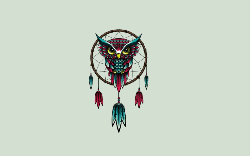 sky, ornate, studio shot, owl, indoors, clear sky, backgrounds, copy space, bird, no people, computer Graphic, illustration, art, craft, animal