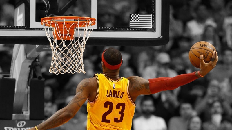NBA, basketball hoop, men, sport, lifestyles, james, LeBron James, sportsman, playing, one person, human limb, 720P, human arm, rear view, focus on foreground