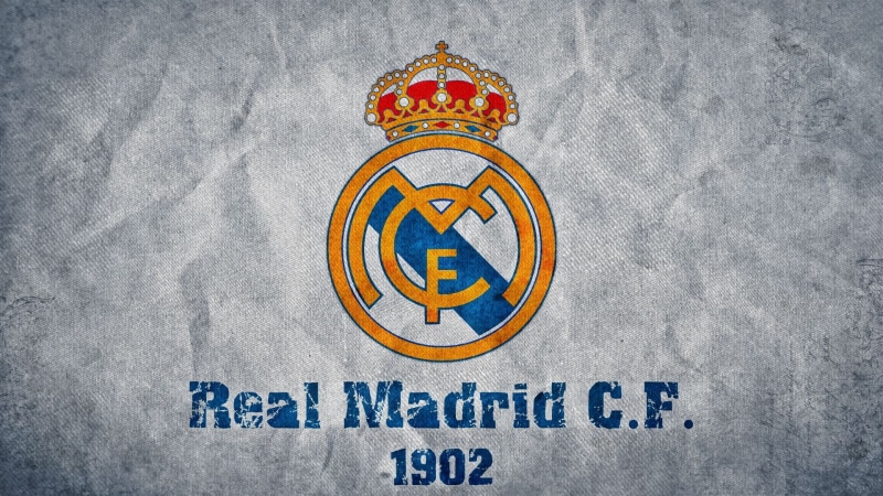 communication, wall - building feature, sign, f, representation, gray, symbol, day, Real Madrid, multi colored, text, no people, logo, 1080P, human representation