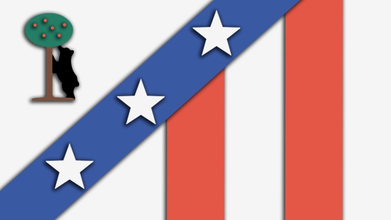 indoors, Atletico Madrid, communication, sign, business, shape, 2K, pride, white color, red, patriotism, soccer, sport , blue, sports club, soccer clubs
