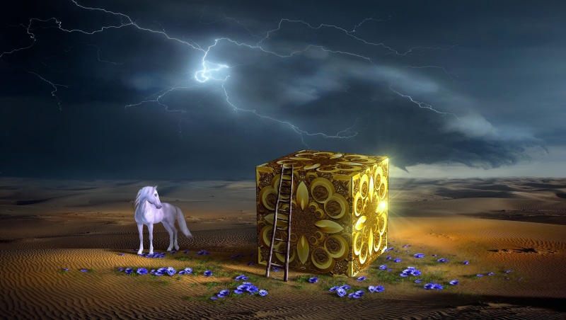 dark, environment, outdoors, weather mood, forward, landscape, storm cloud, digital composite, storm, communication, cube, desert, fantastic, sand, fairytale